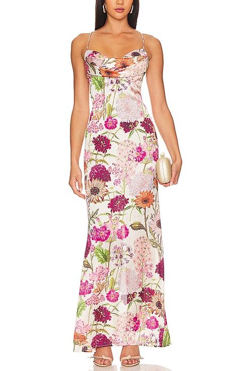 Katie May Dresses & Skirts - Katie May Floral Fuchsia Tara Gown Size M
